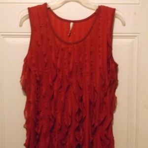 Red Ruffle Top * NWT